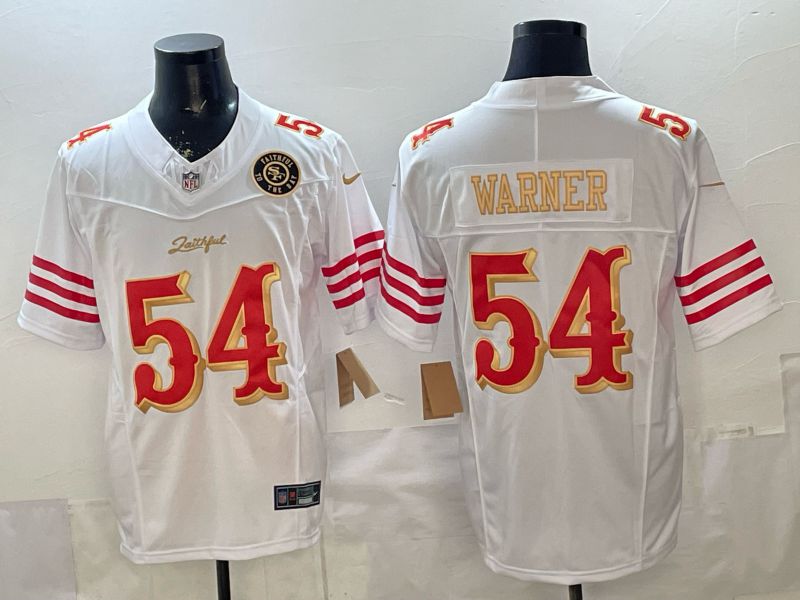 Men 2026 San Francisco 49ers #54 Warner White 5th generations Nike Limited NFL Jersey style 006